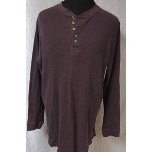 KingSize Mens 3XLT Purple Waffle Thermal Cotton Blend Outdoors Big Henley Shirt